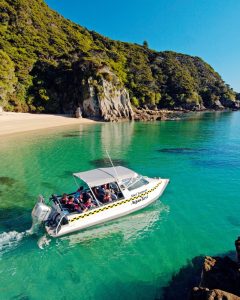 Water taxi ride into Abel Tasman National Park to go canyoning in Torrent River