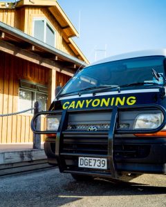 Arriving in Marahau at the Aqua Taxi base for canyoning in Torrent River